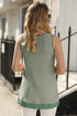 Scoop Neck Waffle Knit Flowy Vest
